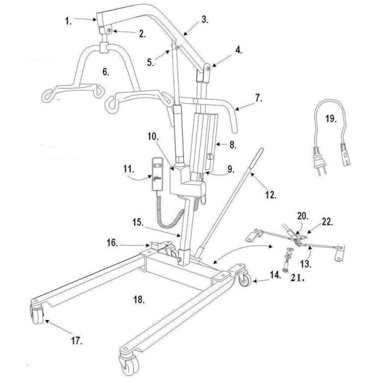 Drive Bariatric Battery-Powered Patient Lift 13244 Parts