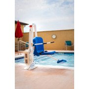 Ranger 2 Pool Lift - No Anchor - 350 lb - White with Blue Seat